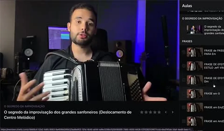 Área de membros do curso